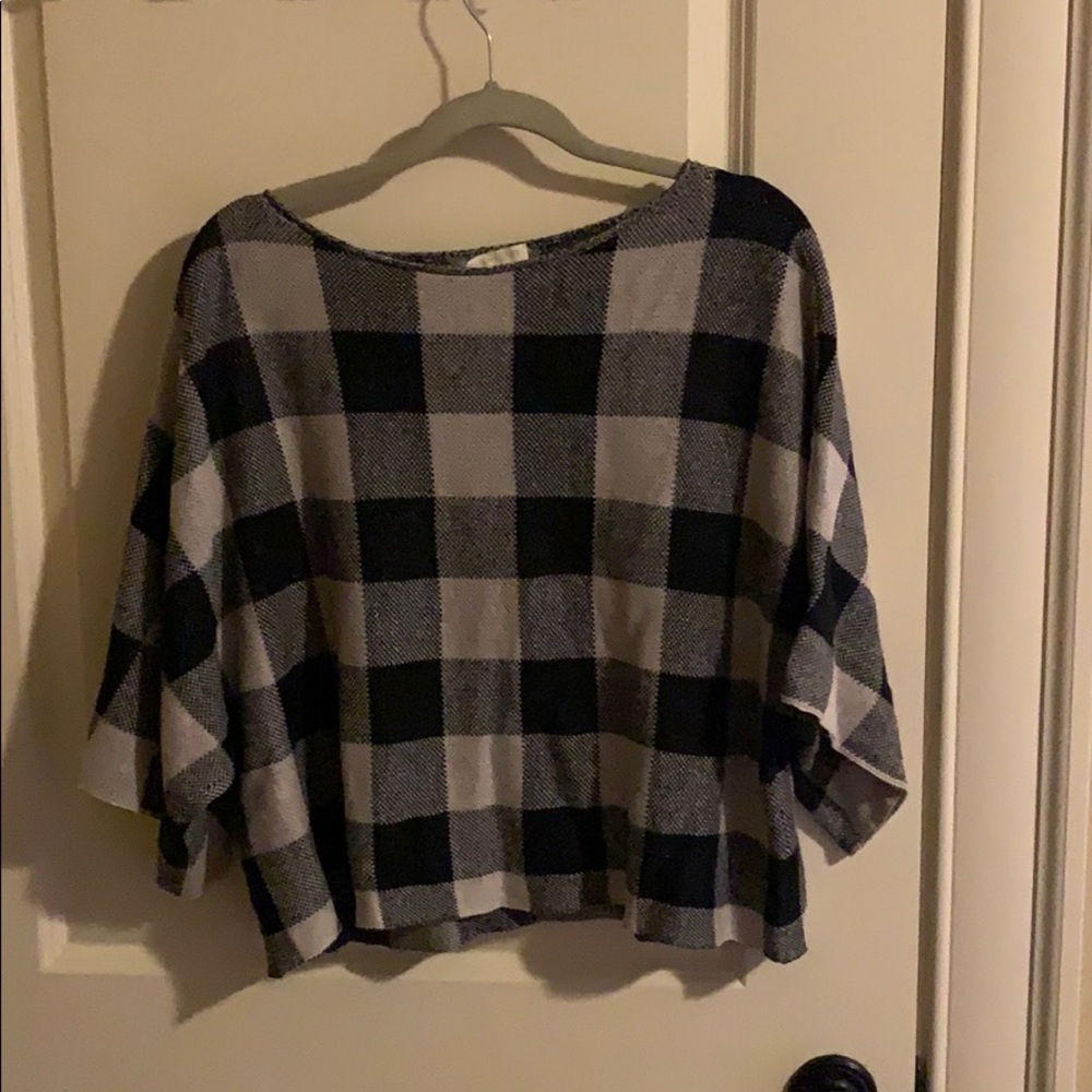 Eileen Fisher checkered knit short sleeve